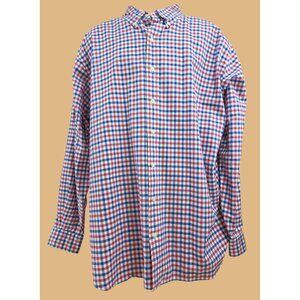 Ralph Lauren Mens Red/Blue Gingham Button-Down Shirt 2XB